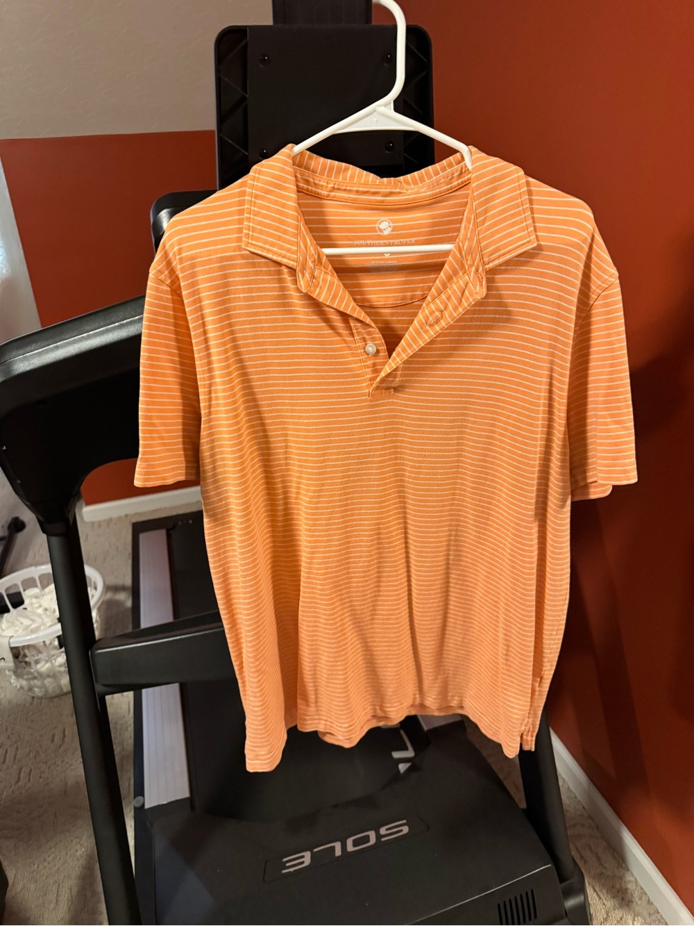 Southern Proper Orange & White Striped Polo